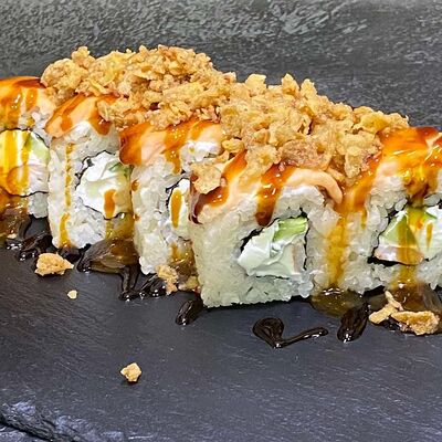 Филадельфия с креветкой запеченная в SushiPizza по цене 740 ₽