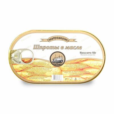 Шпроты в масле Ультрамарин в Азбука Вкуса Экспресс Меню по цене 214 ₽