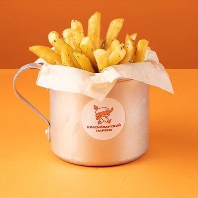 Картофель фри чесночный 170 гр в Краснодарский парень по цене 340 ₽