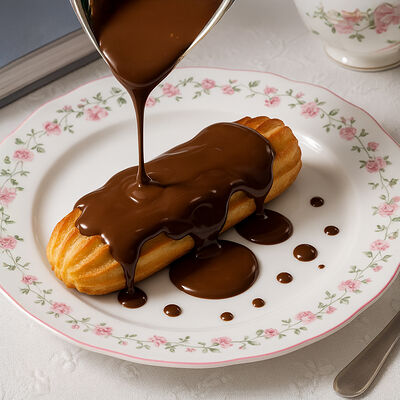 Эклер (1784-1833 Мари-Антуан Карем) с горячим шоколадом Алёнка в Lores по цене 590 ₽