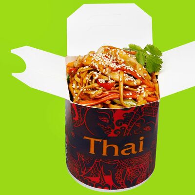 Вок Пшеничная лапша с курицей и овощами в соусе в Tasty thai по цене 420 ₽