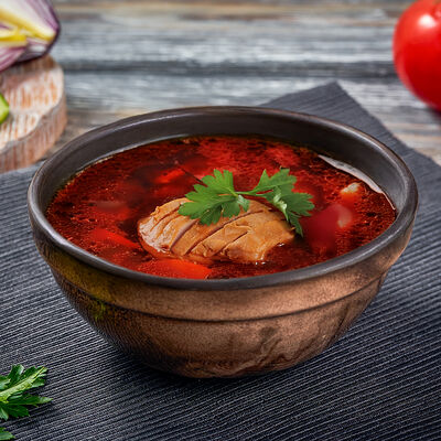 Борщ с курицей в Шаверма Братуха по цене 419 ₽