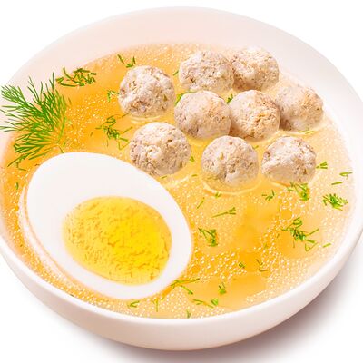 Куриный бульон с 9 фрикаделькамив Сковородовна по цене 364 ₽
