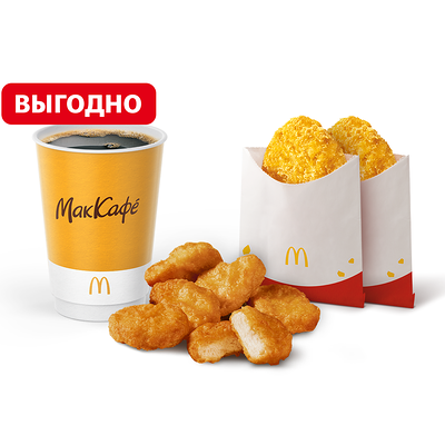 Чикен Макнаггетс 6 шт. МакКомбо Большой в Макдоналдс по цене 195 ₽