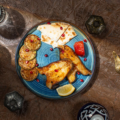 Стейк из палтуса с овощами в Гранат по цене 2111 ₽