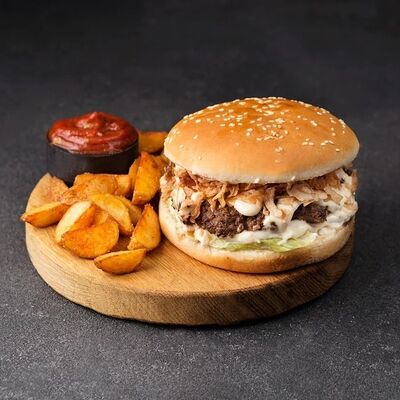 Батько бургер в DARK SIDE шаурма & гриль по цене 790 ₽