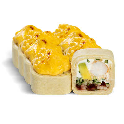 Ролл В тортилье с креветкой и брусничным соусом в Автосуши по цене 670 ₽