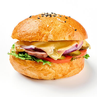 Сэндвич в картофельной булке с томленым мясом в Кофеин по цене 350