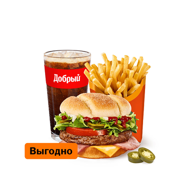 Острый Мехико Бургер Комбо Большой в Вкусно – и точка по цене 569 ₽