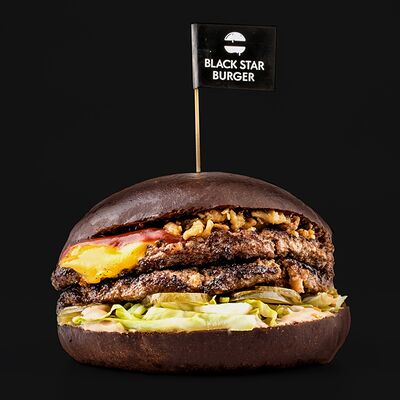 Бургер BBQ Black Angus двойной в Black Star Burger по цене 835 ₽