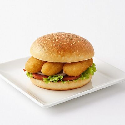 Бургер с королевскими креветками и ананасами в Чиксы на Углях по цене 910 ₽