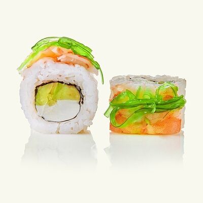 Ролл с тигровой креветкой и чукой в Вкусномаркет по цене 529 ₽