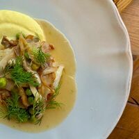 Судак с картофелем и жюльеном из мидийв R Recept