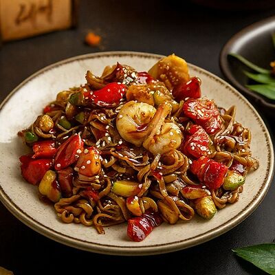 Лапша соба с говядиной в Shegai Family по цене 670 ₽