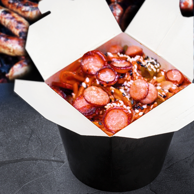 Лапша Охотничьи Колбаски в Царица Роллов по цене 410 ₽