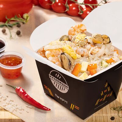 Вок Премиум Рис с морепродуктами в Шаурма Куулпицца по цене 769 ₽