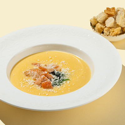 Сырный суп с лососем и креветками в Сицилия по цене 730 ₽