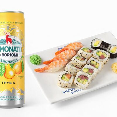 Суши-платер и Borjomi Limonati в Ocean Basket по цене 11280 ₸