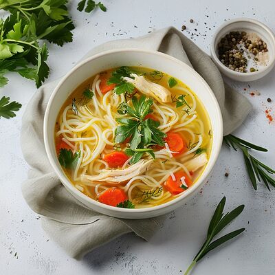 Суп-лапша куриный в Море обедов по цене 110 ₽