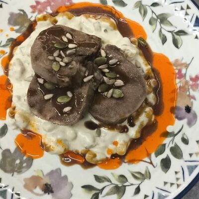 Язык, жаренный на углях в ПолзуновЪ по цене 980 ₽
