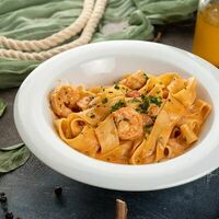 Феттуччине с креветками в Alberto Food