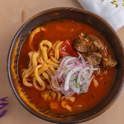 Лагман с телятиной в Мархаба Халяль по цене 996 ₽