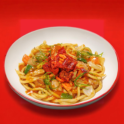 Удон с курицей и имбирно-цитрусовым соусом в ЧИХО по цене 690 ₽