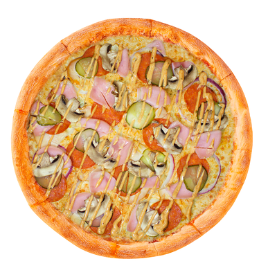 Мега пицца в Три соуса по цене 1099 ₽