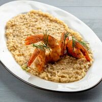 Ризотто с креветками в Рабарбар