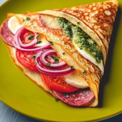 Блин Итальяно (с салями и соусом Песто) в Mистер Блин по цене 455 ₽