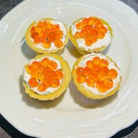 Тарталетки с красной икрой кеты и плавленым сыромв Вкусно как у мамы