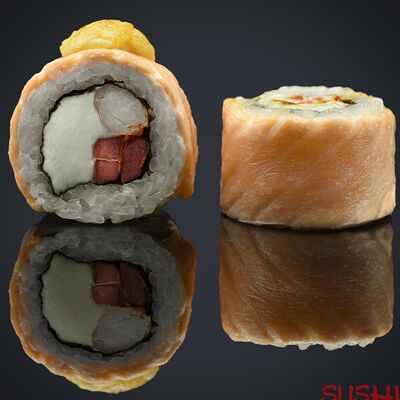 Запеченная Филадельфия с креветкой в Sushi Boom по цене 645 ₽