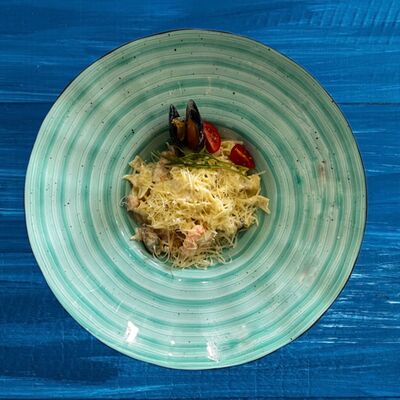 Паста с морепродуктамив Два капитана по цене 840 ₽