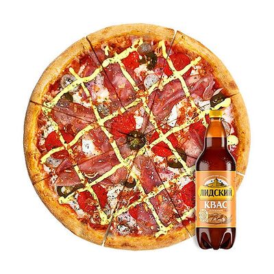 Супер мясная и Лидский квас в ПиццаМания по цене 32 р.