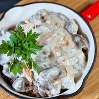 Куриные сердечки с гречкой в Грильбар берлога