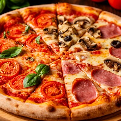 Пицца Четыре сезона в Шашлык с акцентом по цене 1050 ₽