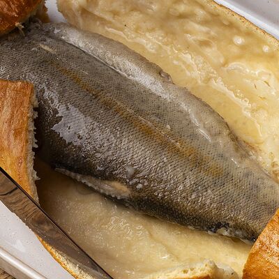 Форель запеченная в тесте с гурийской аджикой в DiDi по цене 1690 ₽