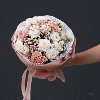 Букет цветов Пудровое облако в Пышно Расцвели по цене 3900 ₽