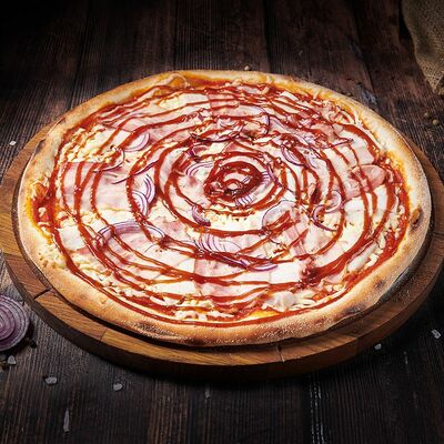 Барбекю D33 Пицца на тонком тесте в Пицца Хаб по цене 891 ₽