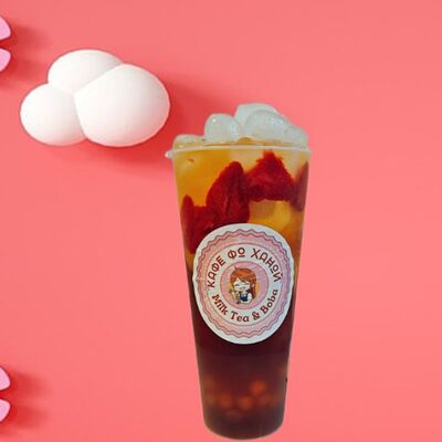 Клубничный чай с тапиокой Tra Dau в Кафе Pho Ханой по цене 440 ₽