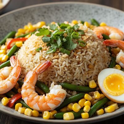 Тайский рис с яйцом и креветками в Gastrobar Лучшая еда с доставкой по городу по цене 650 ₽