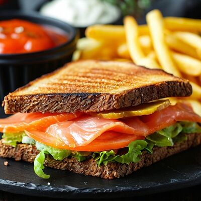 Сэндвич сЛососем в Мимино restaurant по цене 750 ₽
