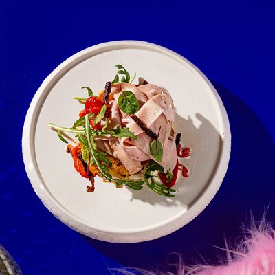 Драник с мортаделлой и страчателлойв Yeti по цене 590 ₽