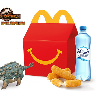 Хэппи Мил с Сырными палочками или Салатом Овощным в Макдоналдс по цене 189 ₽
