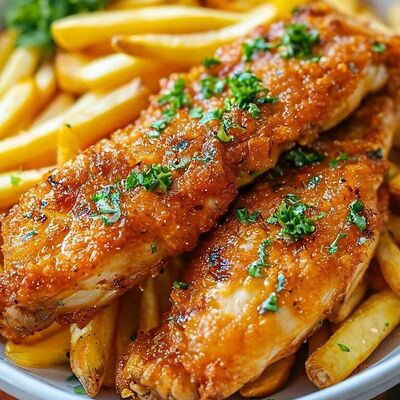 Куриный лангет с картофелем фрив Шашлычный Мир по цене 599 ₽