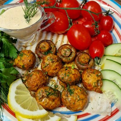 Шампиньоны на углях в Мангал №1 по цене 530 ₽