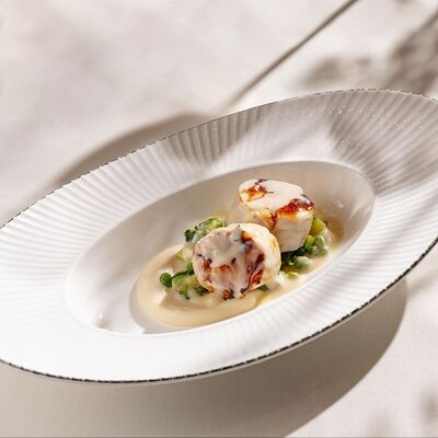 Ладожский судак с кремом из сельдерея и трюфельным соусом в Cristal по цене 1050 ₽