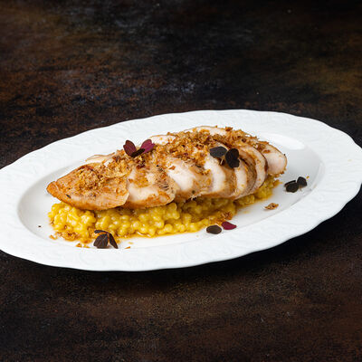 Пти тим с куриной грудкой и соусом из кукурузы в Город детей по цене 760 ₽