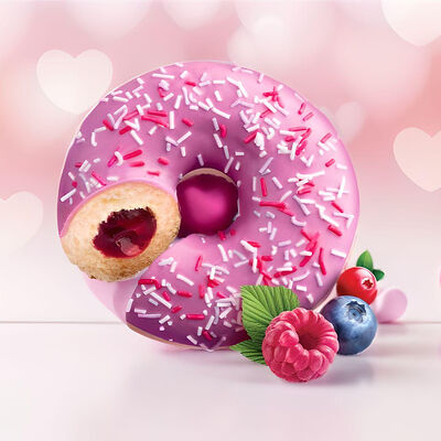 Донат с начинкой ягодный микс в Dobro кофе по цене 140 ₽