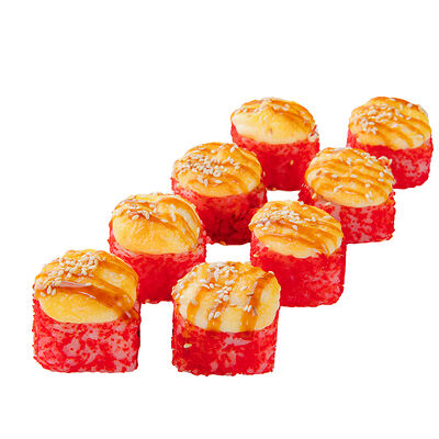 Запеченный острый лосось в шапке в МАМАСУШИПИЦЦА по цене 600 ₽